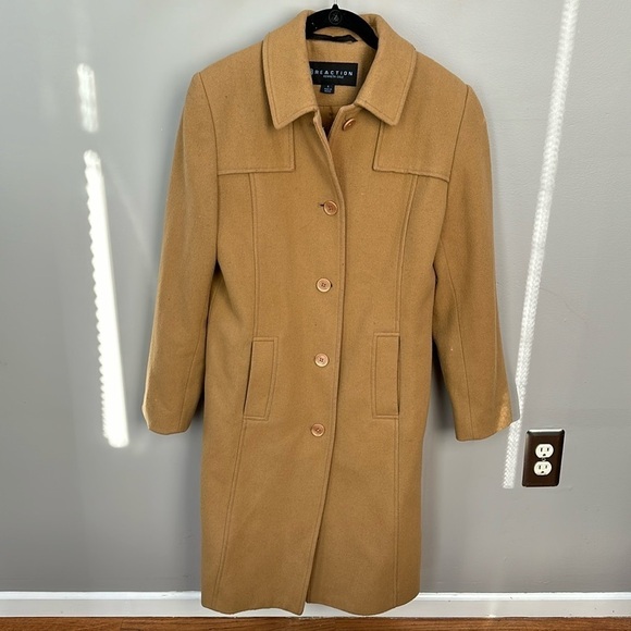 Camel colored Kenneth Cole Wool Blend Topcoat. - Picture 1 of 7